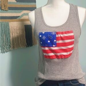 Upcycled American Flag Tank